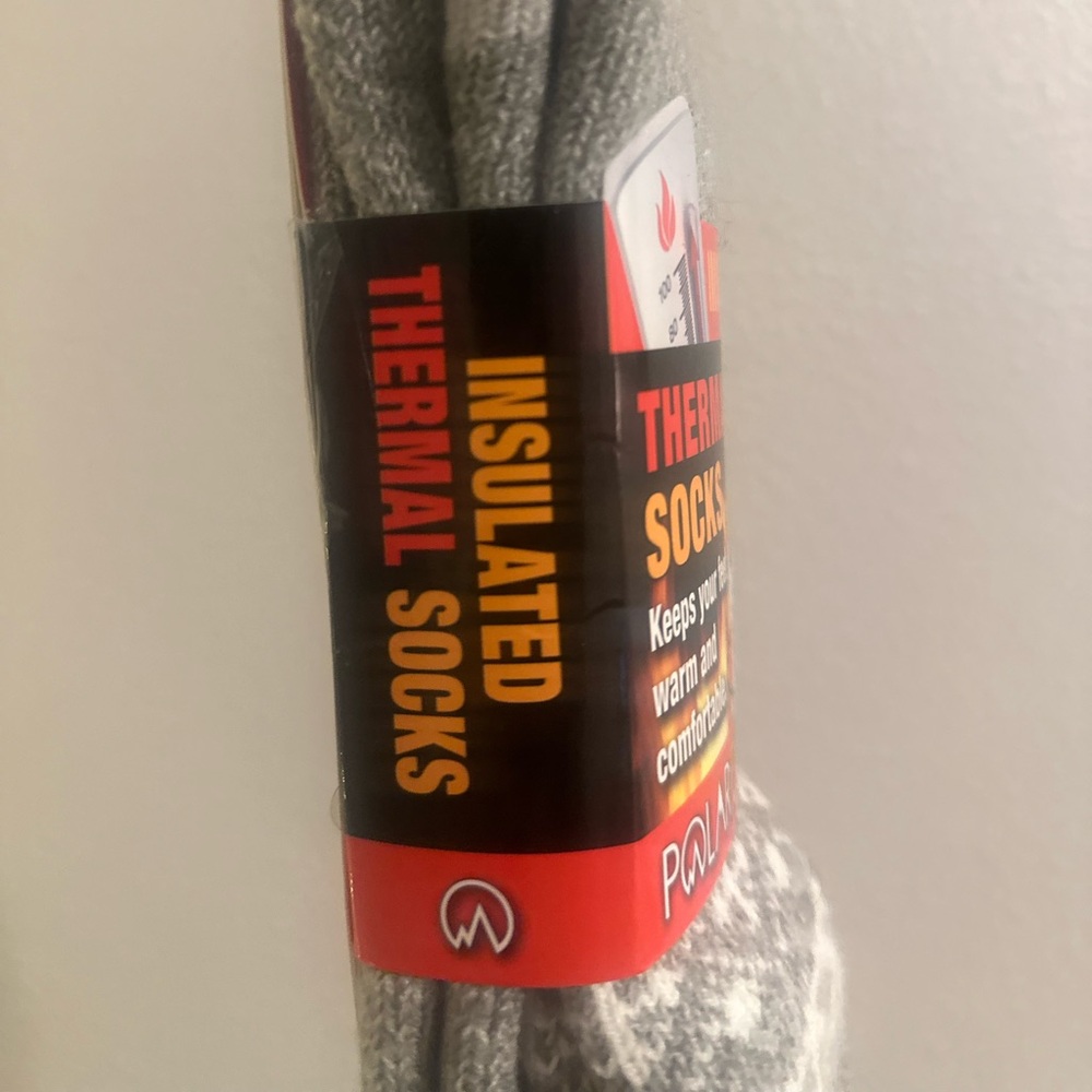 🐣NWT Polar Extreme Insulated Gray and White Thermal Socks - Picture 4 of 6